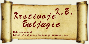 Krstivoje Buljugić vizit kartica
